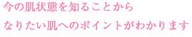 今の肌状態を知ることからなりたい肌へのポイントがわかります